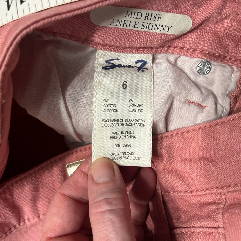 Seven7 skinny jeans dusty rose size 6 - Picture 6 of 7